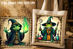 Medieval postage stamp frog clipart | Whimsical frog PNG Product Image 1