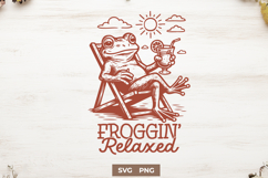 Froggin’ Relaxed SVG PNG Funny Summer Frog Clipart for Print Product Image 1