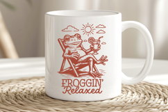 Froggin’ Relaxed SVG PNG Funny Summer Frog Clipart for Print Product Image 2