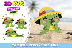 Kawaii Froggy Summer 3D SVG Product Image 1