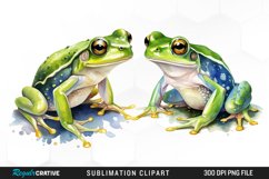 Watercolor Frogs Illustration PNG Clipart Product Image 1