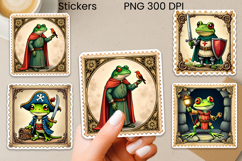 Medieval Frog Sticker | Vintage Faux Stamp Fantasy Sticker Product Image 1