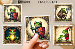 Medieval Frog Sticker | Vintage Faux Stamp Fantasy Sticker Product Image 1