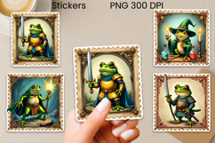 Medieval Frog Sticker | Vintage Faux Stamp Fantasy Sticker Product Image 1
