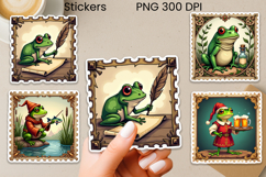 Medieval Frog Sticker | Vintage Faux Stamp Fantasy Sticker Product Image 1