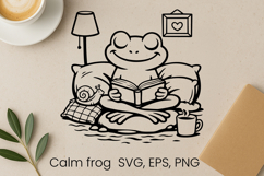 Cozy calm frog SVG design | Funny animal character SVG Product Image 1