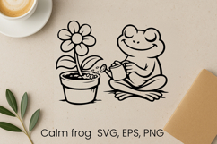 Cozy calm frog SVG design | Funny animal character SVG Product Image 1