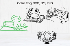 Cozy calm frog SVG design | Funny animal character SVG Product Image 1