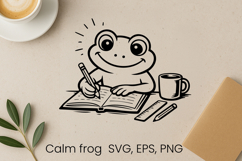 Cozy calm frog SVG design | Funny animal character SVG Product Image 1