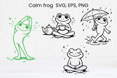 Cozy calm frog SVG design | Funny animal character SVG Product Image 1