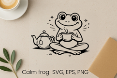Cozy calm frog SVG design | Funny animal character SVG Product Image 1