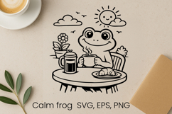 Cozy calm frog SVG design | Funny animal character SVG Product Image 1