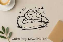 Cozy calm frog SVG design | Funny animal character SVG Product Image 1