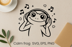 Cozy calm frog SVG design | Funny animal character SVG Product Image 1