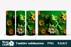 Frog flower tumbler wrap design | Animal tumbler sublimation Product Image 1