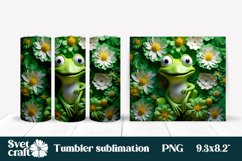 Frog flower tumbler wrap design | Animal tumbler Product Image 1