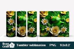 Frog flower tumbler wrap sublimation design Product Image 1