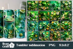 Frog flower tumbler wrap sublimation bundle design Product Image 1