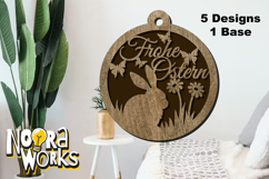 Frohe Ostern Door Wreath Svg Product Image 3