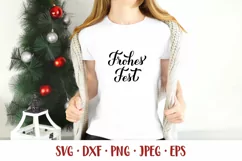 Frohes Fest. Happy Holidays in German hand lettered SVG Product Image 2