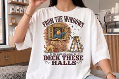 From The Windows To The Walls PNG, Funny Christmas Dog Shirt Product Image 2