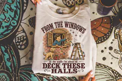 From The Windows To The Walls PNG, Funny Christmas Dog Shirt Product Image 3