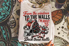 From The Windows To The Walls PNG,Funny Christmas Raccoon Product Image 2