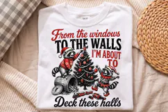 From The Windows To The Walls PNG,Funny Christmas Raccoon Product Image 3