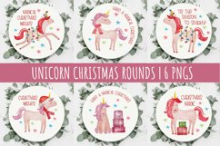 Unicorn Christmas Round Bauble| Sublimation Bundle x 6 PNGS Product Image 1