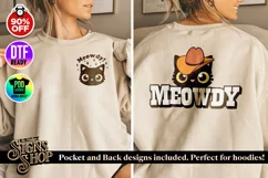 Meowdy | Funny T-shirt | SVG, DTF, PNG Product Image 3