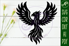 Phoenix bird detailed cut out wall sign design 2 Product Image 2