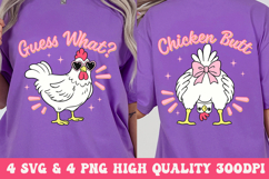 Guess What Chicken Butt SVG Bundle | Front and Back PNG Product Image 1