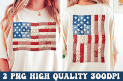 Faux Patchwork American Flag PNG Patchwork Patriotic Design Product Image 1