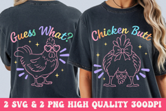 Guess What Chicken Butt SVG Bundle | Front and Back PNG Product Image 1