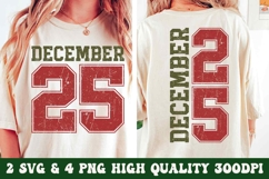 Christmas SVG PNG | Distressed December 25 Png | Varsity Product Image 1