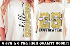 Happy New Year Svg Png Glitter New Year Crew Trendy Design Product Image 1