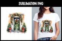 Christmas Front Door Sublimation Clip Art I Christmas PNG Product Image 1