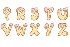 Frosted Donuts Alphabet Font Lettering ABC Cake SVG PNG Type Product Image 4