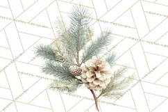 Frosted Florals Clipart PNG, Neutral Winter Botanicals Product Image 2