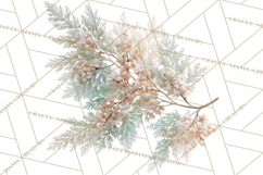 Frosted Florals Clipart PNG, Neutral Winter Botanicals Product Image 5
