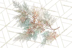 Frosted Florals Clipart PNG, Neutral Winter Botanicals Product Image 5