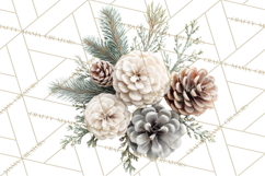 Frosted Florals Clipart PNG, Neutral Winter Botanicals Product Image 2