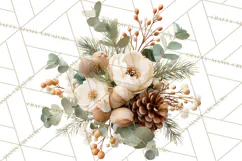 Frosted Florals Clipart PNG, Neutral Winter Botanicals Product Image 3