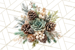 Frosted Florals Clipart PNG, Neutral Winter Botanicals Product Image 4
