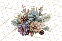 Frosted Florals Clipart PNG, Neutral Winter Botanicals Product Image 5