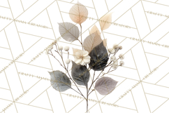 Frosted Florals Clipart PNG, Neutral Winter Botanicals Product Image 3