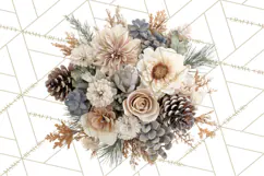 Frosted Florals Clipart PNG, Neutral Winter Botanicals Product Image 2