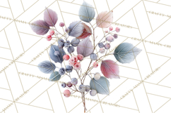 Frosted Florals Clipart PNG, Neutral Winter Botanicals Product Image 5