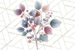 Frosted Florals Clipart PNG, Neutral Winter Botanicals Product Image 5