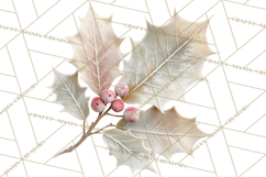 Frosted Florals Clipart PNG, Neutral Winter Botanicals Product Image 3